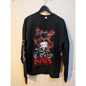 Betty Boop Biker Club Los Angeles California Harley Davidson Sweatshirt Sz L